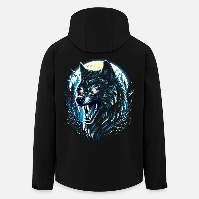 Mystischer Wolf - Vollmondnacht - Recycelte Männer Softshell-Jacke von Stanley/Stella - Schwarz