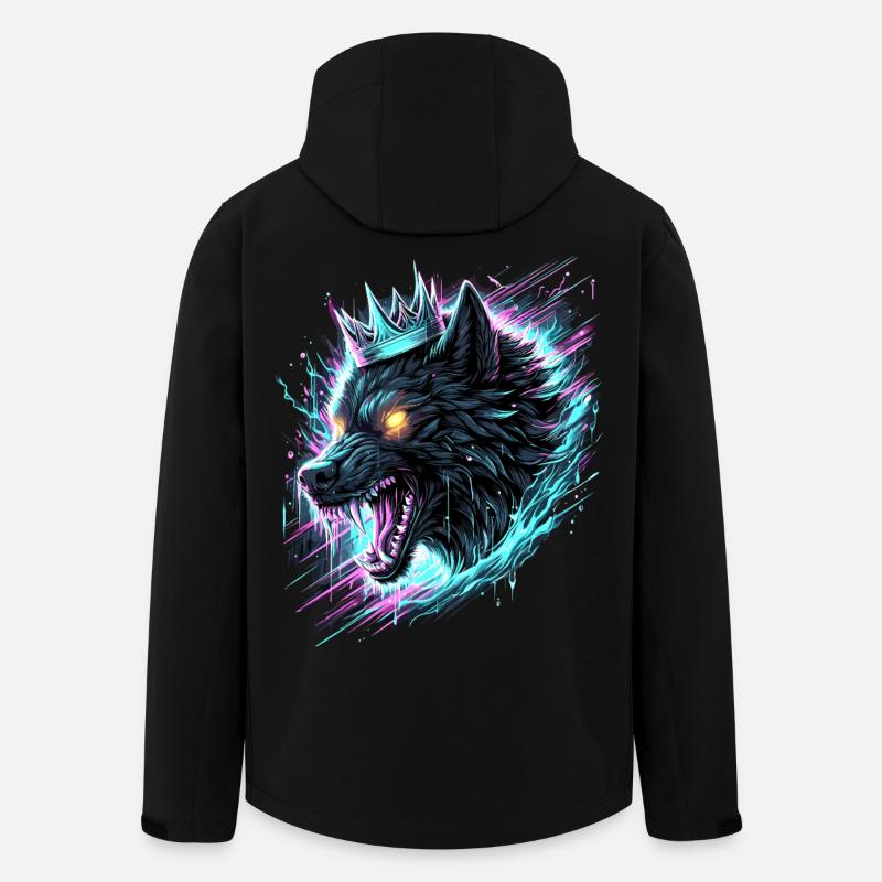 Royal Wolf Synthwave - Men’s Recycled Softshell Jacket by Stanley/Stella - black