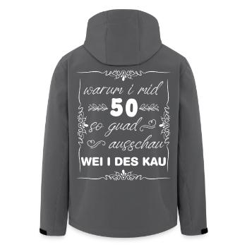 why i mid 50 so good look out wei i des kau - Men’s Recycled Softshell Jacket by Stanley/Stella - black - Back - AI Model Male 185 light (185cm)