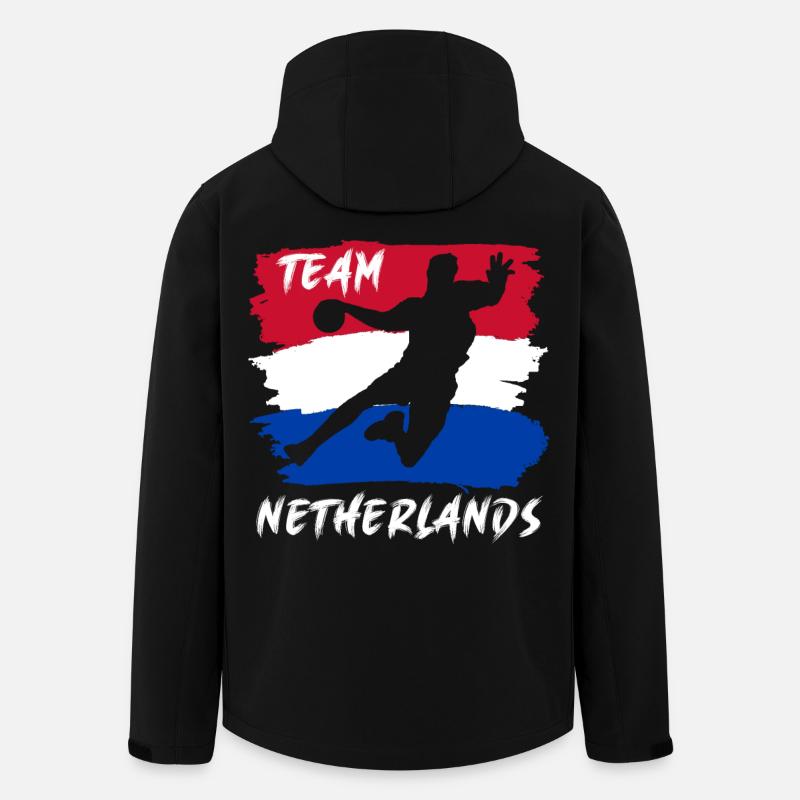 Handballmannschaft Niederlande - Recycelte Männer Softshell-Jacke von Stanley/Stella - Schwarz