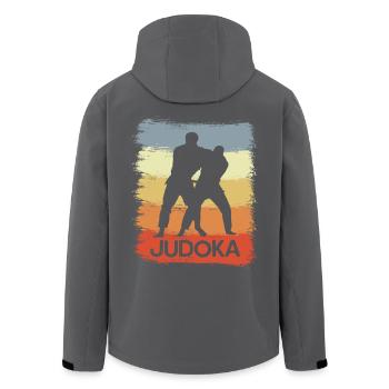 Judoka Sketch - Men’s Recycled Softshell Jacket by Stanley/Stella - black - Back - AI Model Male 185 light (185cm)