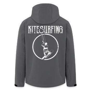 Kitesurfing - Recycelte Männer Softshell-Jacke von Stanley/Stella - Anthrazit - Hinten - AI Model Male 185 light (185cm)