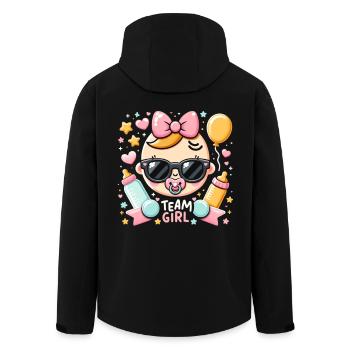 Team Girl Baby Mädchen Gender Reveal - Men’s Recycled Softshell Jacket by Stanley/Stella - black - Back - AI Model Male 185 light (185cm)