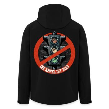 Die AMPEL ist AUS! - Recycelte Männer Softshell-Jacke von Stanley/Stella - Schwarz - Hinten - AI Model Male 185 light (185cm)
