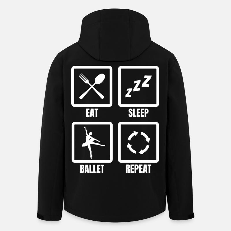 Eat Sleep Ballet Repeat - Recycelte Männer Softshell-Jacke von Stanley/Stella - Schwarz