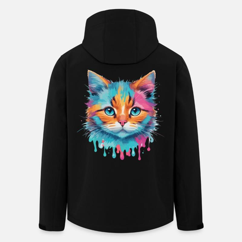 Niedliche Katze - Recycelte Männer Softshell-Jacke von Stanley/Stella - Schwarz