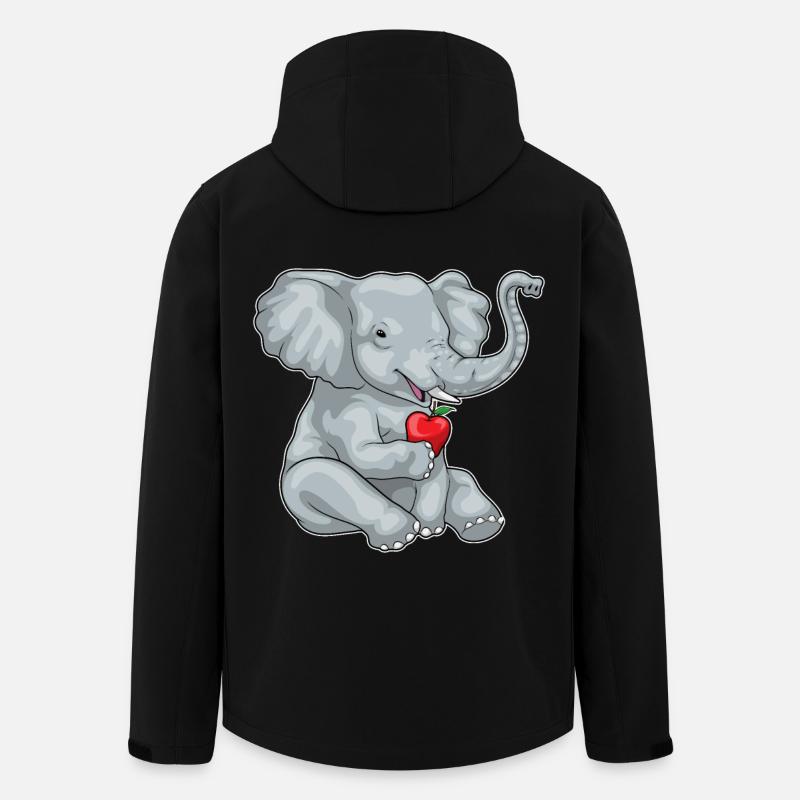 Éléphant Pomme Fruit - Veste softshell homme en polyester recyclé Stanley/Stella - noir