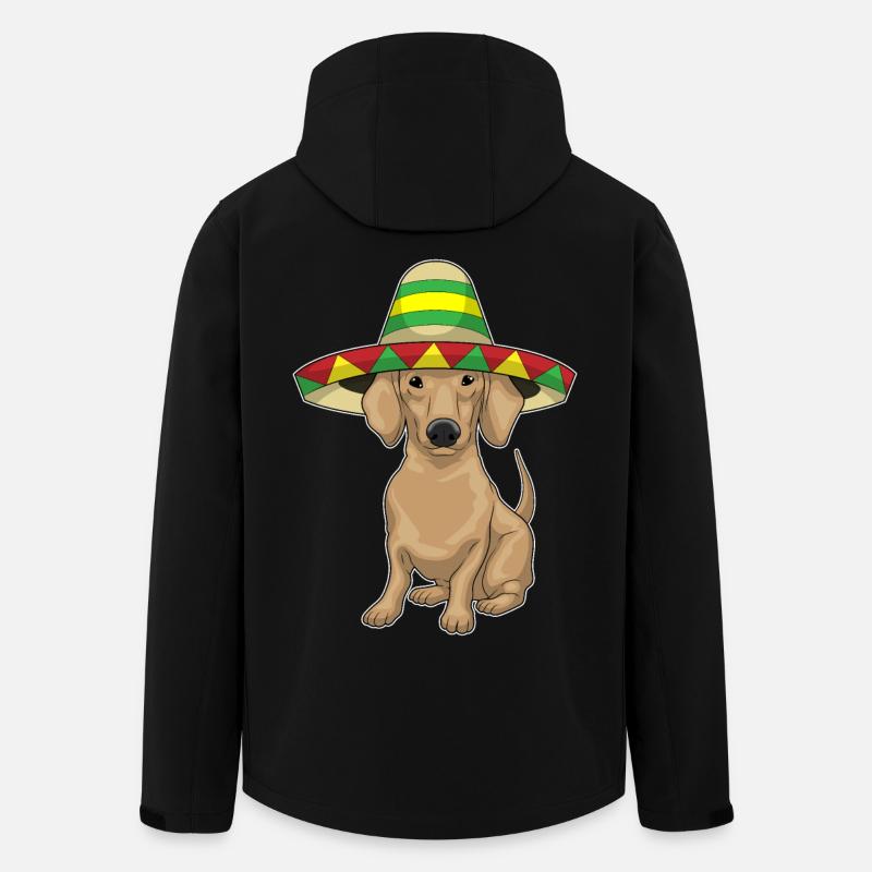 Dachshund Sombrero - Men’s Recycled Softshell Jacket by Stanley/Stella - black