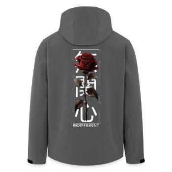 Indifferent Rose Japanese Font Edgy Aesthetic - Men’s Recycled Softshell Jacket by Stanley/Stella - black - Back - AI Model Male 185 light (185cm)