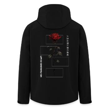Life Is Constantly Sin Rose Japanese Script - Men’s Recycled Softshell Jacket by Stanley/Stella - black - Back - AI Model Male 185 light (185cm)