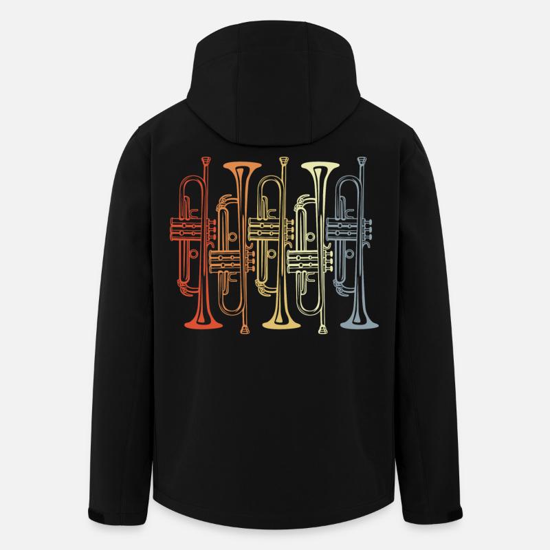 Retro Trompete - Recycelte Männer Softshell-Jacke von Stanley/Stella - Schwarz