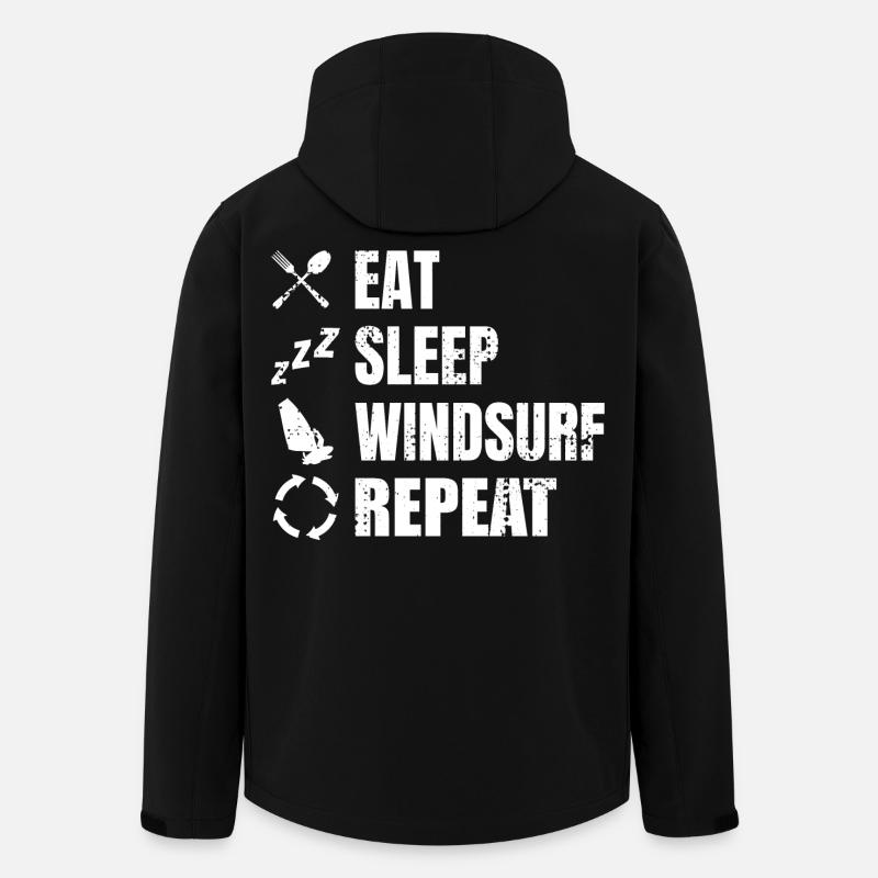 Eat Sleep Windsurf Repeat - Recycelte Männer Softshell-Jacke von Stanley/Stella - Schwarz