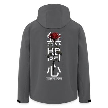 Indifferent Rose Japanese Font Edgy Aesthetic - Men’s Recycled Softshell Jacket by Stanley/Stella - black - Back - AI Model Male 185 light (185cm)