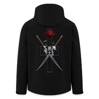 Épées Rose Brave Warrior Police japonaise - Veste softshell homme en polyester recyclé Stanley/Stella - noir - Dos - AI Model Male 185 light (185cm)