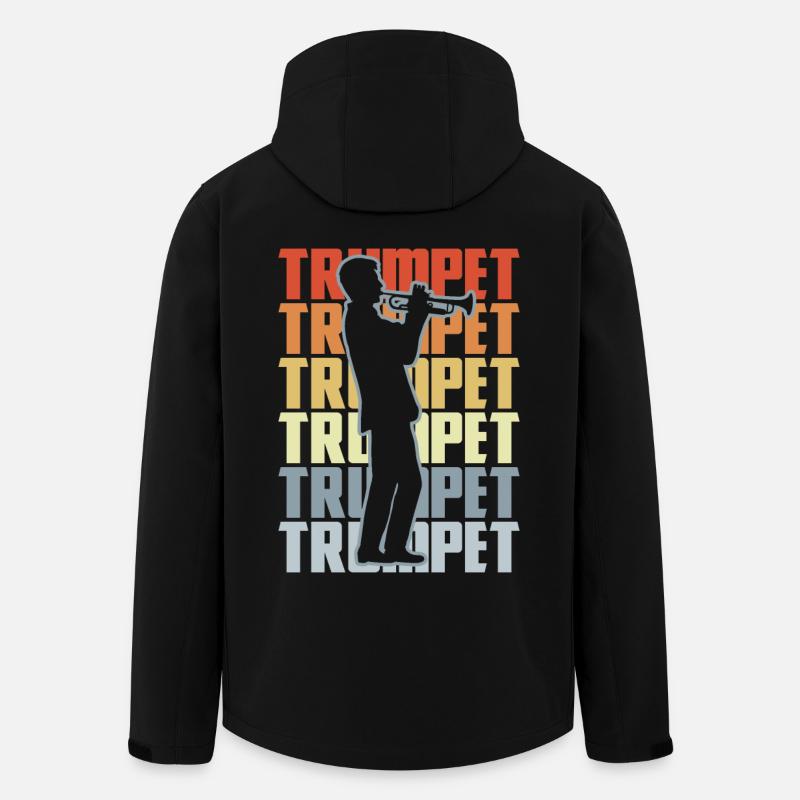 Retro Trompete - Recycelte Männer Softshell-Jacke von Stanley/Stella - Schwarz
