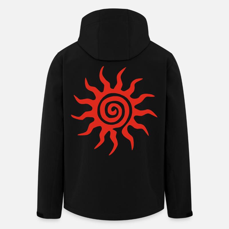 Spirale Rote Sonne - Recycelte Männer Softshell-Jacke von Stanley/Stella - Schwarz