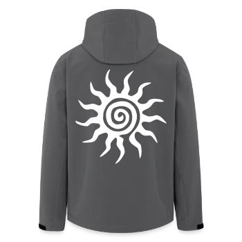 Spirale Weiße Sonne - Recycelte Männer Softshell-Jacke von Stanley/Stella - Schwarz - Hinten - AI Model Male 185 light (185cm)