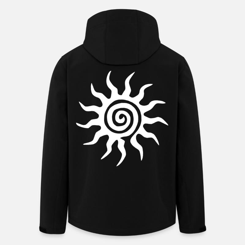 Soleil blanc en spirale - Veste softshell homme en polyester recyclé Stanley/Stella - noir