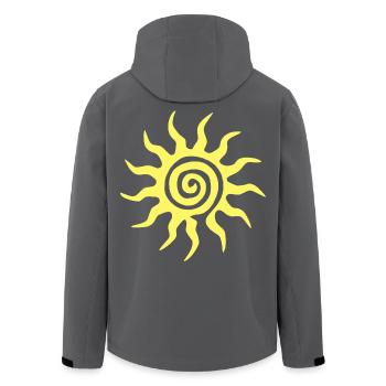 Spiral-Sonne - Recycelte Männer Softshell-Jacke von Stanley/Stella - Schwarz - Hinten - AI Model Male 185 light (185cm)