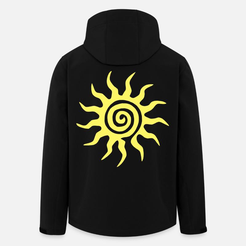 Spiral-Sonne - Recycelte Männer Softshell-Jacke von Stanley/Stella - Schwarz