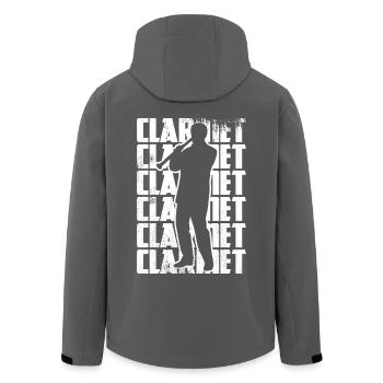 Lustiger Klarinettist - Recycelte Männer Softshell-Jacke von Stanley/Stella - Schwarz - Hinten - AI Model Male 185 light (185cm)