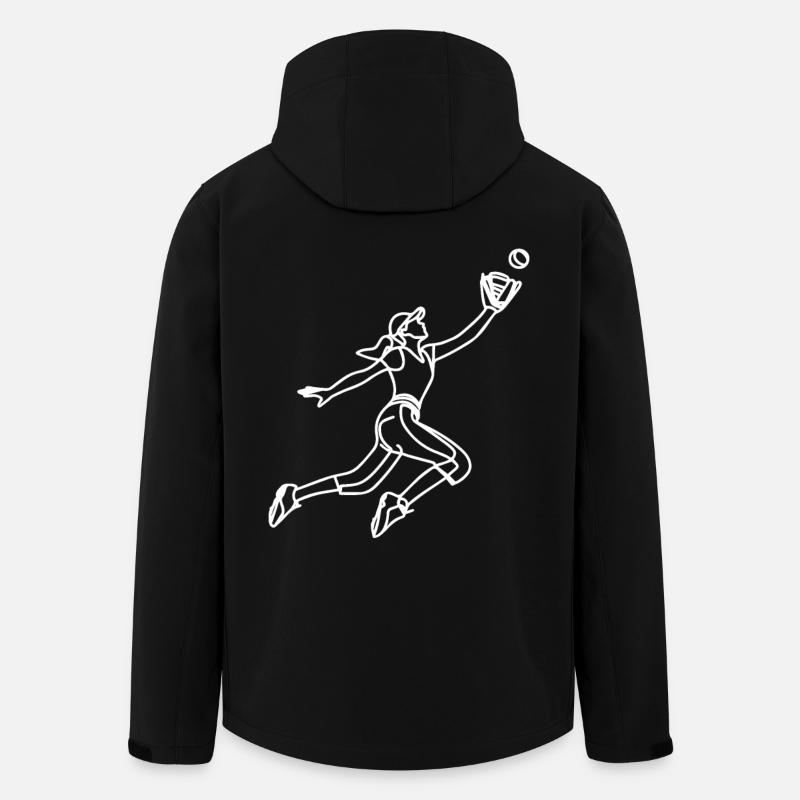Dessin de joueuse de baseball - Veste softshell homme en polyester recyclé Stanley/Stella - noir