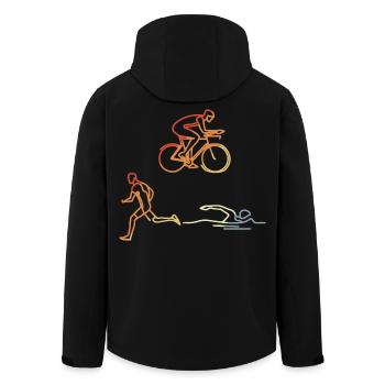 Vintage Triathlet - Recycelte Männer Softshell-Jacke von Stanley/Stella - Schwarz - Hinten - AI Model Male 185 light (185cm)