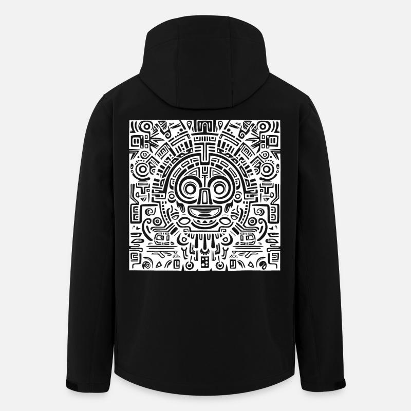 Inka, Azteken, Maya Muster, Artwork - Recycelte Männer Softshell-Jacke von Stanley/Stella - Schwarz