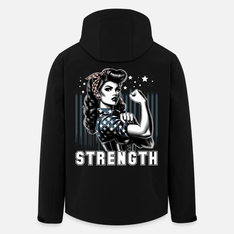 Stärke Frau Rockabilly Geschenk - Recycelte Männer Softshell-Jacke von Stanley/Stella - Schwarz