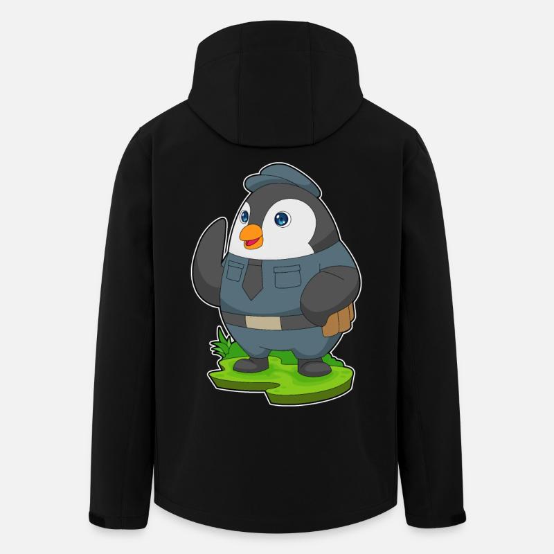 Penguin Policeman Police - Men’s Recycled Softshell Jacket by Stanley/Stella - black