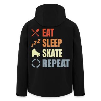 Eat Sleep Skate Repeat - Recycelte Männer Softshell-Jacke von Stanley/Stella - Schwarz - Hinten - AI Model Male 185 light (185cm)