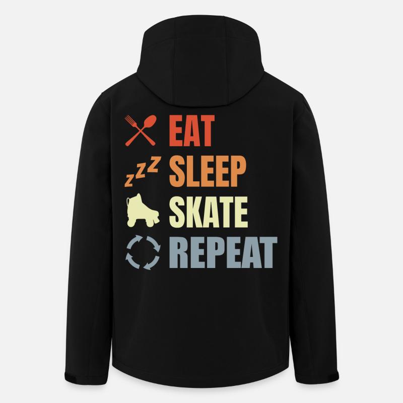 Eat Sleep Skate Repeat - Men’s Recycled Softshell Jacket by Stanley/Stella - black
