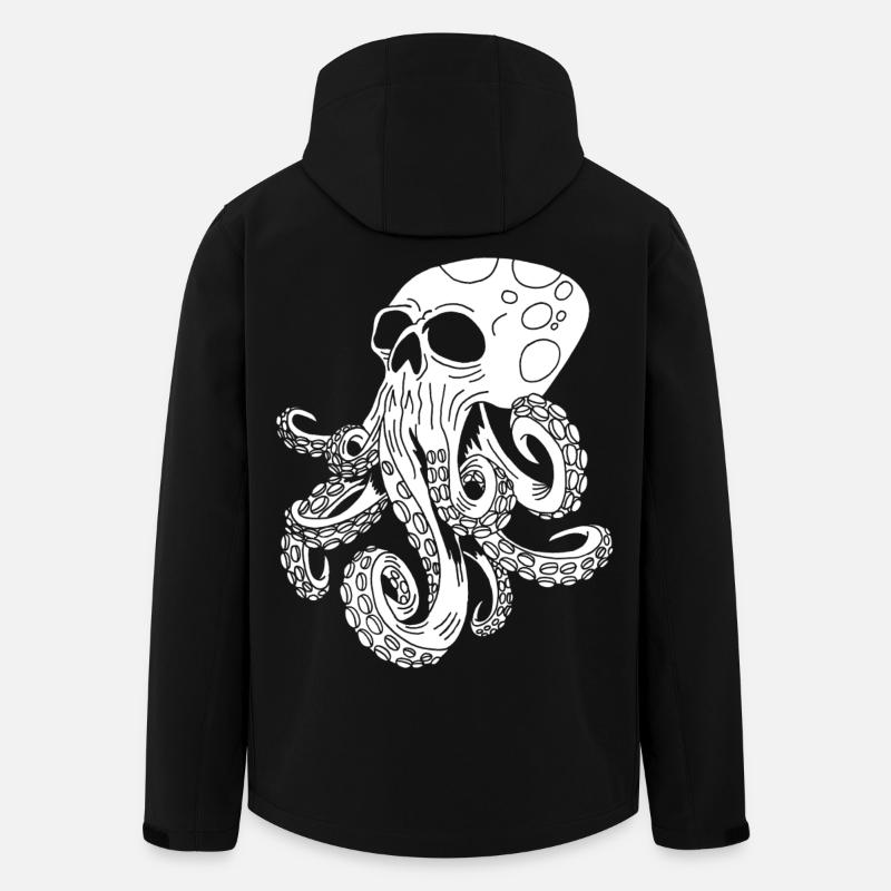 Crâne de pieuvre - Veste softshell homme en polyester recyclé Stanley/Stella - noir