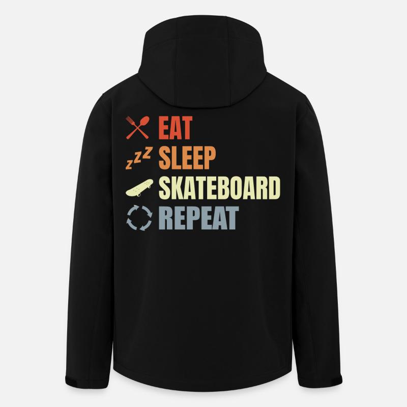 Eat Sleep Skate Repeat - Recycelte Männer Softshell-Jacke von Stanley/Stella - Schwarz