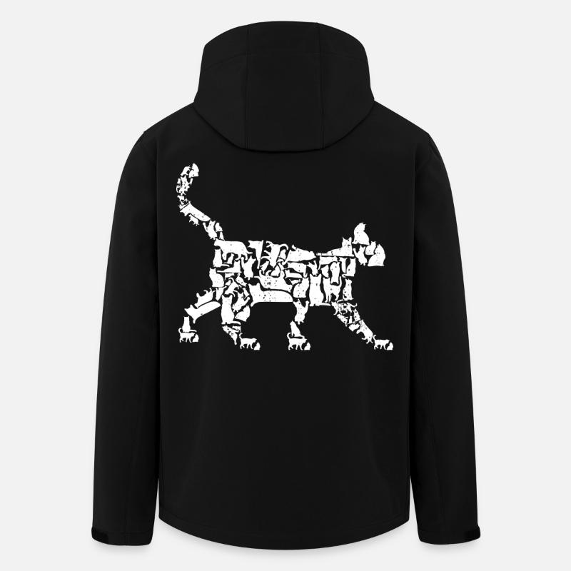 Katze Zeichnung - Recycelte Männer Softshell-Jacke von Stanley/Stella - Schwarz