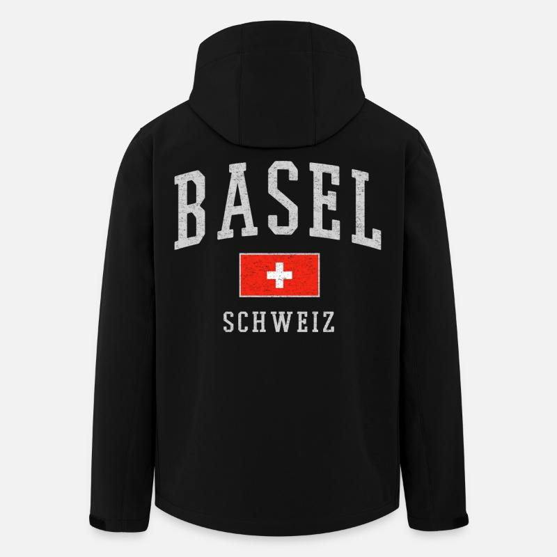 Basel Schweiz Emblem Druck - Recycelte Männer Softshell-Jacke von Stanley/Stella - Schwarz