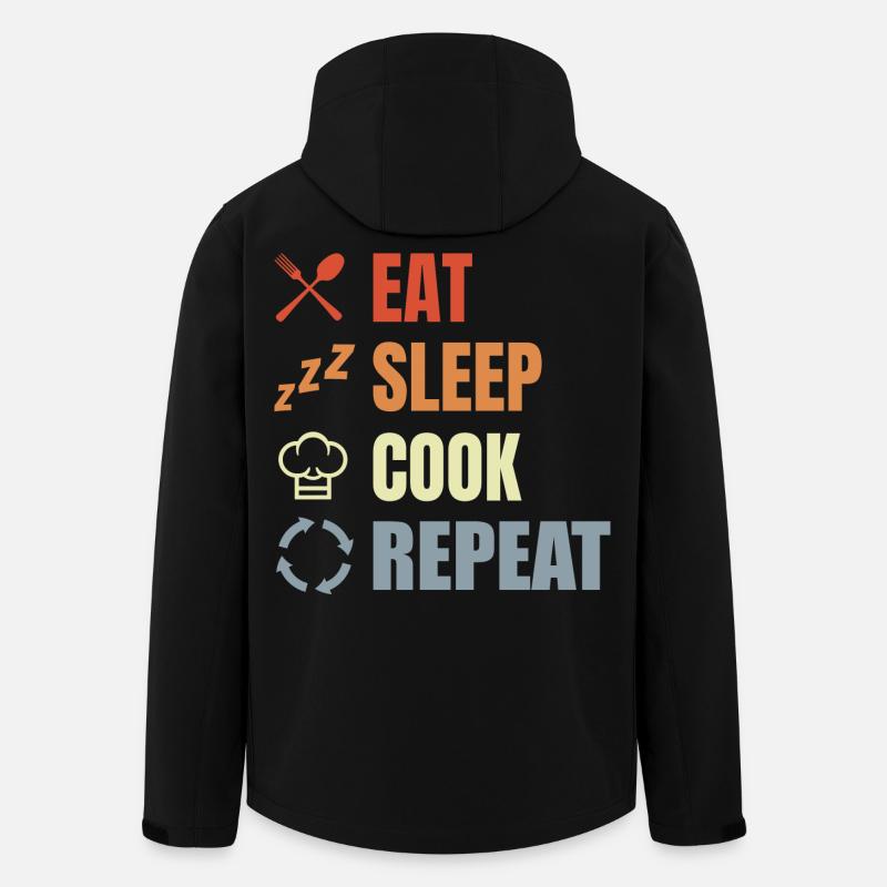 Eating, sleeping, cooking, repeating - Men’s Recycled Softshell Jacket by Stanley/Stella - black