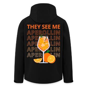 THEY SEE ME APEROLLIN - Men’s Recycled Softshell Jacket by Stanley/Stella - black - Back - AI Model Male 185 light (185cm)