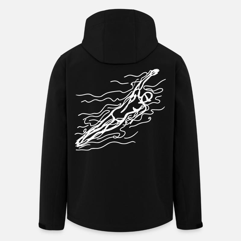Wettkampfschwimmer Skizze - Recycelte Männer Softshell-Jacke von Stanley/Stella - Schwarz
