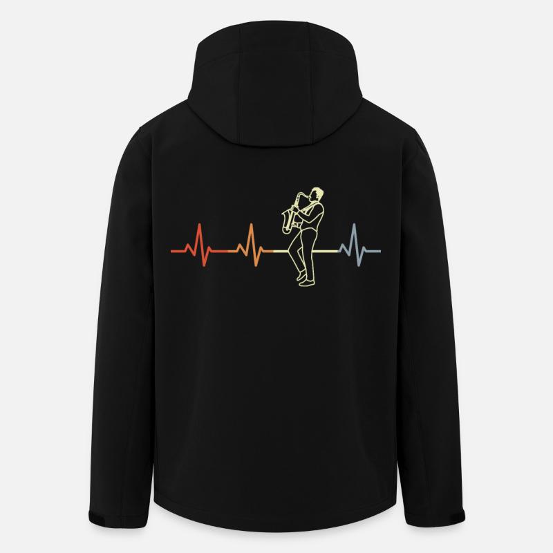 Saxophonist Heart Line ECG - Men’s Recycled Softshell Jacket by Stanley/Stella - black