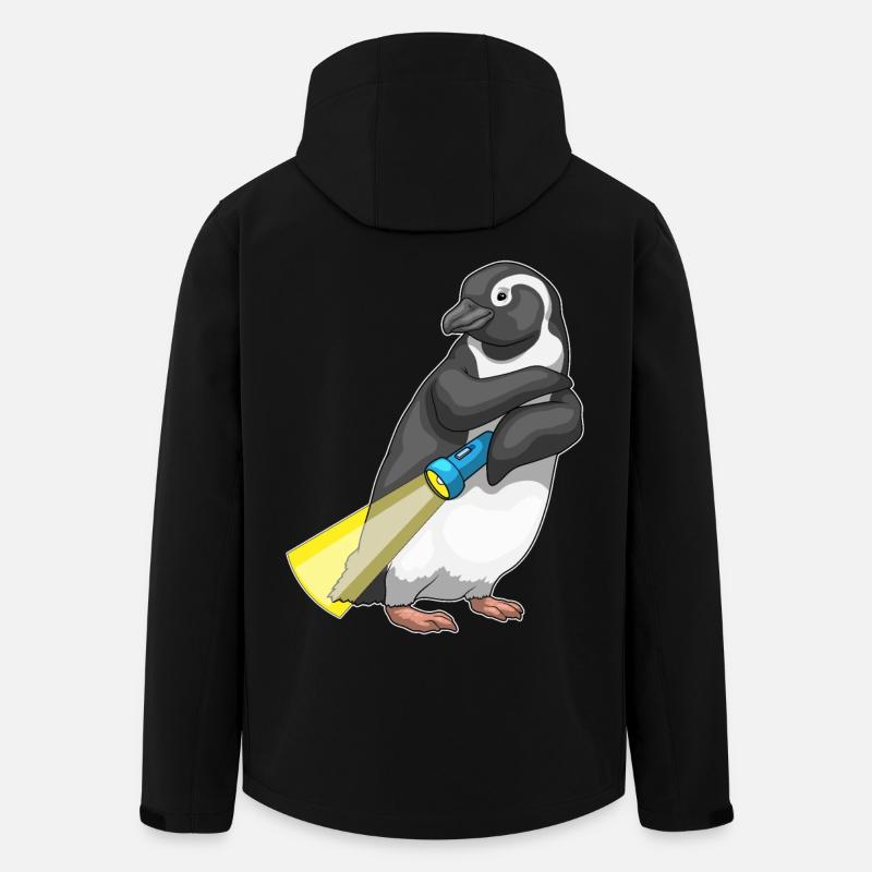 Penguin Flashlight - Men’s Recycled Softshell Jacket by Stanley/Stella - black