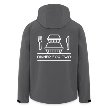 Dîner pour deux – boîtes à emporter, fourchette, couteau. - Veste softshell homme en polyester recyclé Stanley/Stella - noir - Dos - AI Model Male 185 light (185cm)