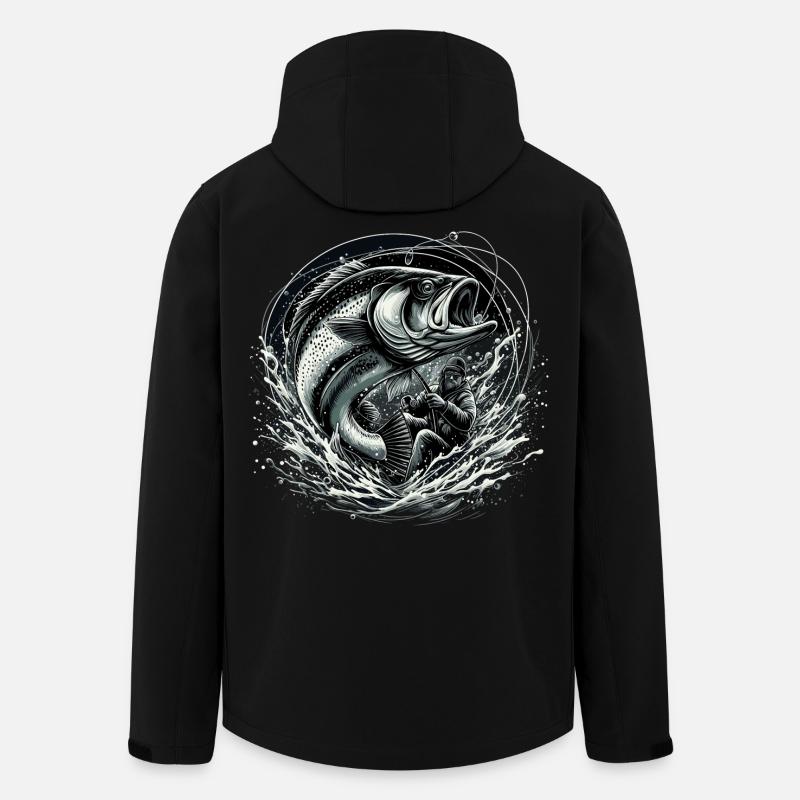 Pêcheur pêcheur dynamique cadeau - Veste softshell homme en polyester recyclé Stanley/Stella - noir