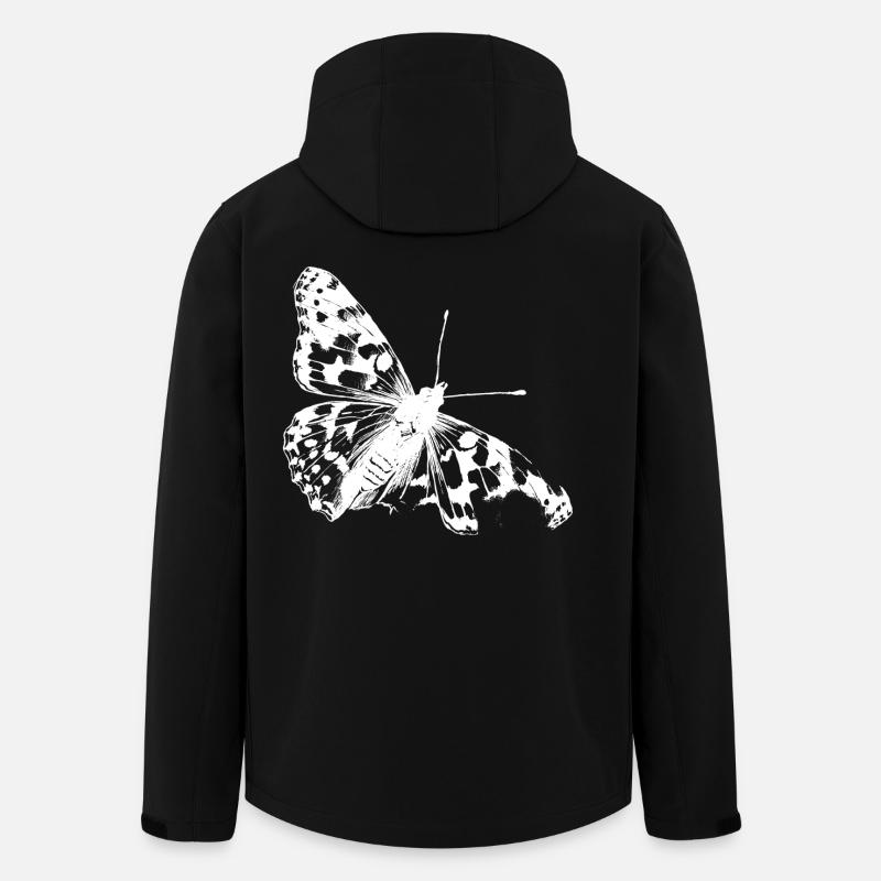 La beauté rare du papillon chardon - Veste softshell homme en polyester recyclé Stanley/Stella - noir