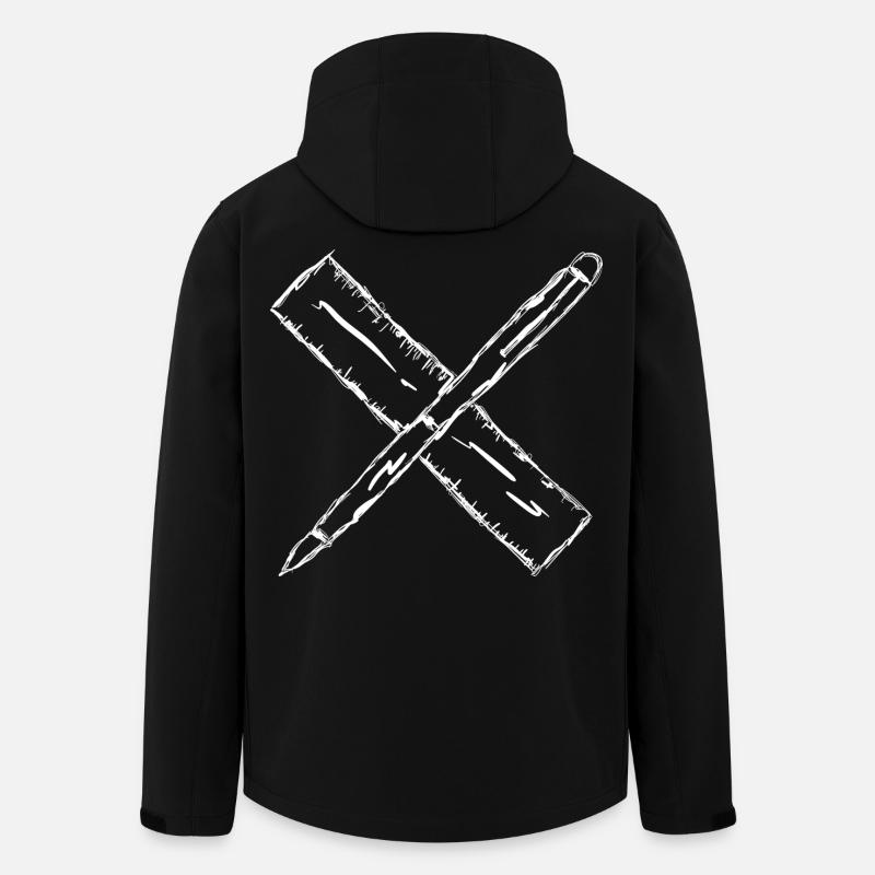 Sketch with pen and ruler - Men’s Recycled Softshell Jacket by Stanley/Stella - black