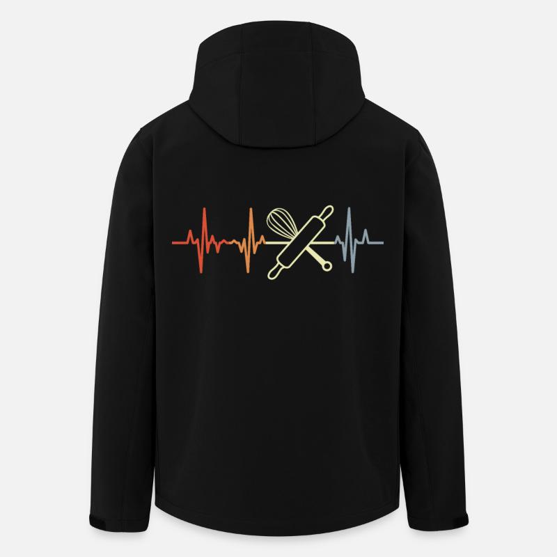Noodle Roll Heart Line - Men’s Recycled Softshell Jacket by Stanley/Stella - black