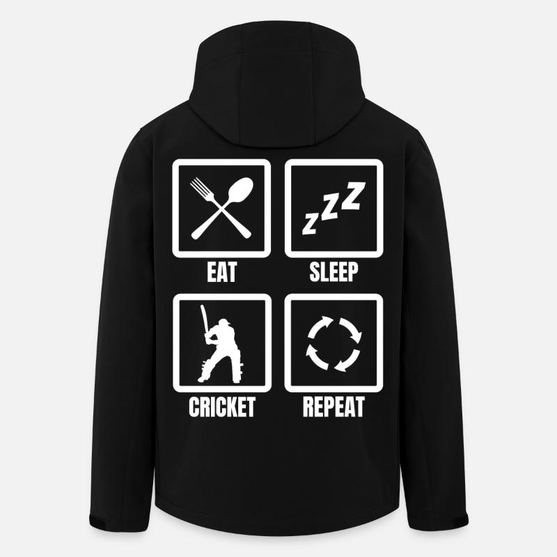Eat Sleep Cricket Repeat - Men’s Recycled Softshell Jacket by Stanley/Stella - black