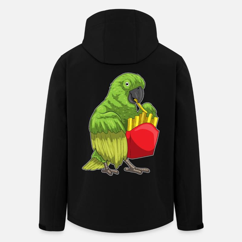 Frites perroquet - Veste softshell homme en polyester recyclé Stanley/Stella - noir