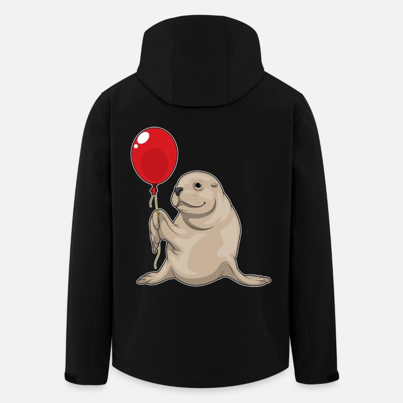 Seehund Luftballon - Recycelte Männer Softshell-Jacke von Stanley/Stella - Schwarz