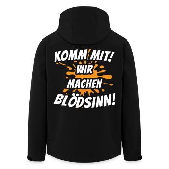 Komm mit! Wir machen Blödsinn! - Recycelte Männer Softshell-Jacke von Stanley/Stella - Schwarz - Hinten - AI Model Male 185 light (185cm)
